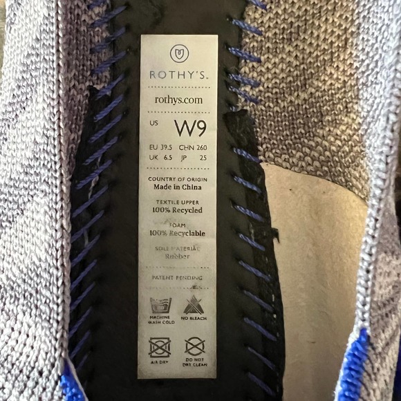 Rothy’s The Point Gray Zebra Shoes Slip On Flat Women’s Size 9 - Picture 5 of 12